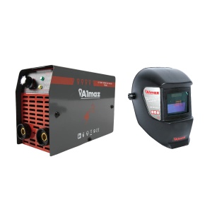 Almaz welding machine and helmet set, MMA 180A