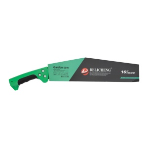 Black curved saw with hook and green handle - Img 2