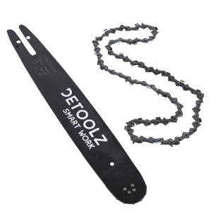 Detoolz chainsaw blade and chain set, length 16'', pitch 0.325'', thickness 1.5mm, 64 spurs, 32 teeth, full chisel