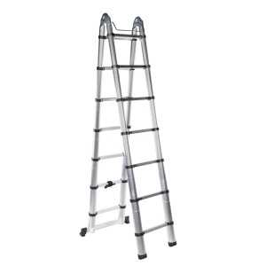 Detoolz double telescopic ladder, maximum height 4.4m, 14 steps, maximum weight 150 kg - Img 3
