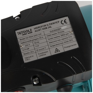 Hidrofor Detoolz 0.75 kW, debit 3300l/h, inaltime de pompare 45m, carcasa pompa fonta, volum butelie 24 litri - Img 7