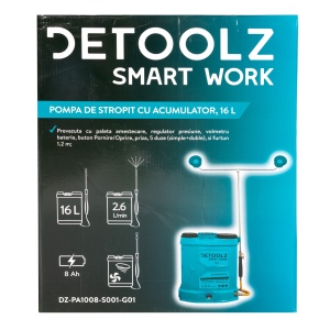 Pompa de stropit cu acumulator Li-Ion, Detoolz 16L - Img 17
