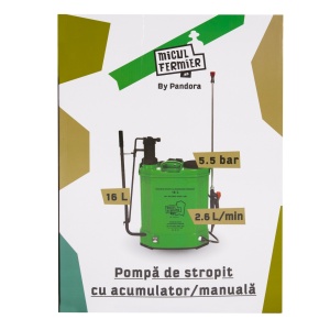 Pompa de stropit Micul Fermier, capacitate 16l, Pandora, utilizare manuala/acumulator - Img 3