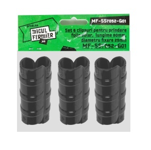 Set 6 clipsuri Micul Fermier pentru prindere folie solar, lungime 80mm, diametru fixare 25mm