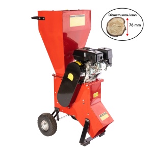 Small Wood chipper, Ø76mm, 6.5 HP petrol engine for sawdust