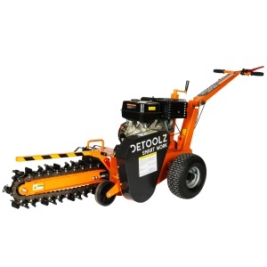 Trenching machine, Detoolz, 15 hp, 420 cc, 4-stroke petrol engine, maximum depth 600 mm