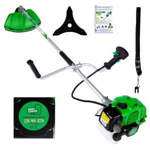 3.4 hp petrol brush cutter with 3 accessories and quick-start function