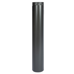 Chimney flue for wood-burning stove, 90 cm, ø120 mm, matt grey