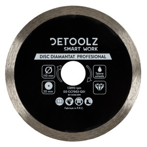 Detoolz 110x20mm continuous-edge diamond blade, for wet cutting