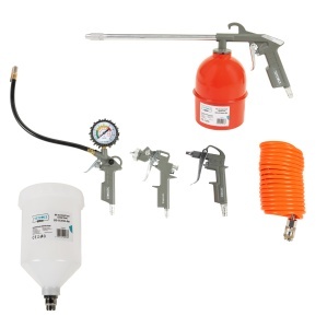 Detoolz compressed air accessory kit, 5-piece, quick-connect