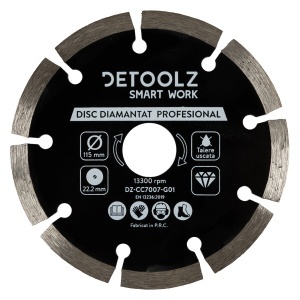 Detoolz segmented diamond blade 115x22.2mm, for dry cutting