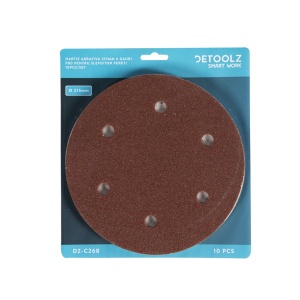 Set of 10 abrasive paper P80 6ga 6 sheets 215mm - Img 3