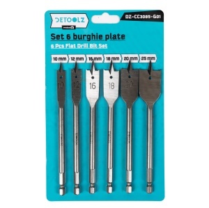 Set of 6 flat drill bits, 10–25 mm - Img 1