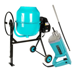 SPECIAL OFFER: 200L concrete mixer + concrete vibrator, Detoolz