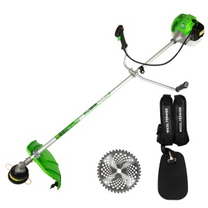 The Little Farmer Brush Cutter, 4.5 HP, 62 cc, 2-stroke petrol engine, quick start, 28 mm cutting bar, 3 accessories