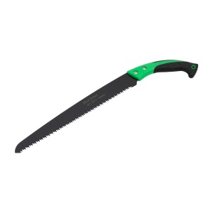 Black straight saw with green handle