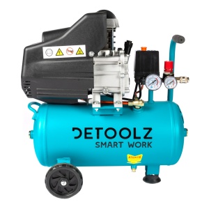 Compressor Detoolz 24L with oil, 1500 W, flow 160L/min, 8 bar, 2 air intakes