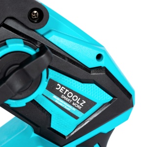 Detoolz 20V cordless mini chainsaw, angled - Img 11