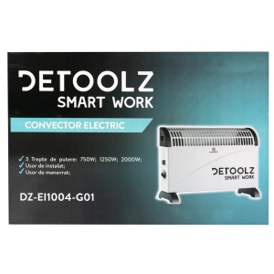 Detoolz electric convector heater, 2 kW, 3 power settings, with adjustable thermostat - Img 7