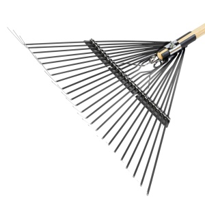 Grebla frunze 24 dinti flexibili,maner lemn,1650mm - Img 3