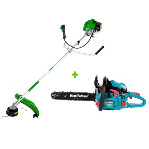 PACHET PROMO: Motocositoare Micul Fermier 3.4 CP cu 4 accesorii + Drujba Micul Padurar 2.6 CP