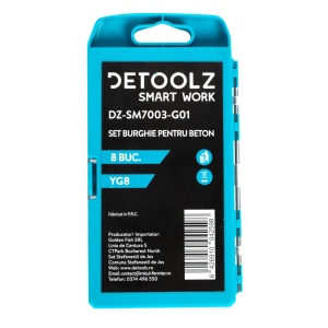 Set burghie Detoolz pentru beton 8 bucati G01 - Img 2