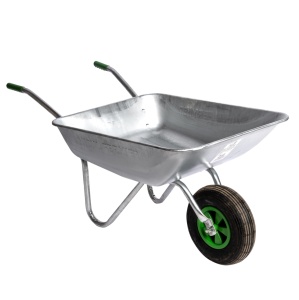The Little Farmer 80L metal wheelbarrow with galvanised steel tray G01