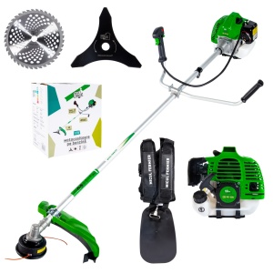 3.4 hp petrol brush cutter with 4 accessories and quick-start function