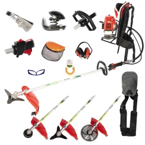 Backpack mower 4.76 HP with 7 attachments