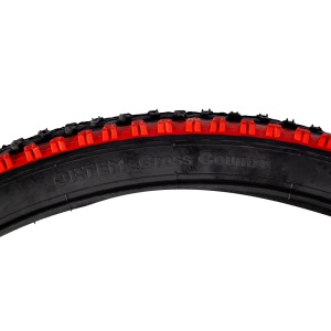 Bicycle tyre 26x1.95", ETRTO 52-559, model CROSS COUNTRY, black/red, All-terrain profile - Img 5