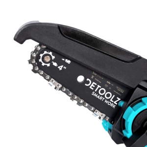 Detoolz 20V cordless mini chainsaw, angled - Img 12