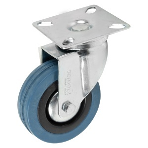 Detoolz swivel castor, rubber + PP, 75 x 21 mm, G01