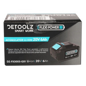 Li-ion battery, Detoolz, 20V, 6Ah - Img 2