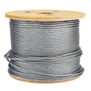 Micul Fermier galvanised steel cable reel, 5 mm diameter, 100 m length