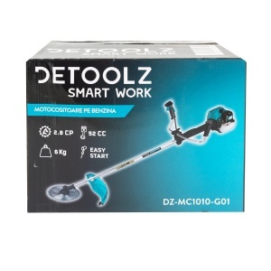 Motocoasa Detoolz 2.8CP 52CC motor benzina 2T, pornire rapida, 4 accesorii, tija 28mm - Img 2