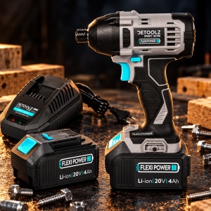 PACHET PROMO: Masina de insurubat cu impact Detoolz FlexiPower + acumulator + incarcator