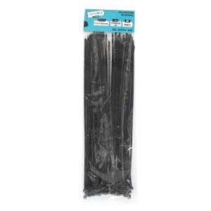 Set 100 bride plastic Detoolz 3.6x300mm , protectie UV, NEGRU
