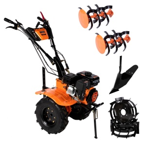 Tiller 7.5 HP,212CC+adjustable wheel+metal wheels