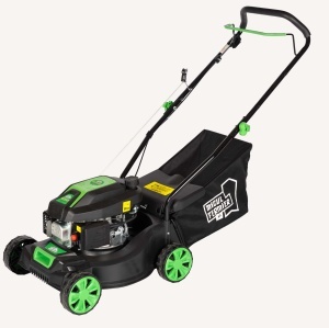 2.5 hp lawnmower with a cutting width of 41 cm and a 45-litre grass collector