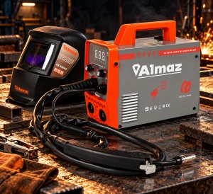 Almaz welding machine and helmet set, MMA+MIG+FCAW, 200A AD
