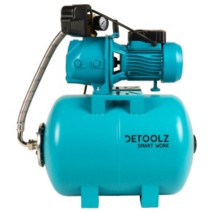 Detoolz 1.1 kW pressure booster, maximum flow rate 2480 l/h, maximum delivery head 45 m, cast iron pump body, 50-litre tank, ejector - Img 2