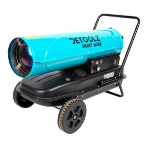 Detoolz diesel-powered heater, 30 kW, 35 L, with transport wheels