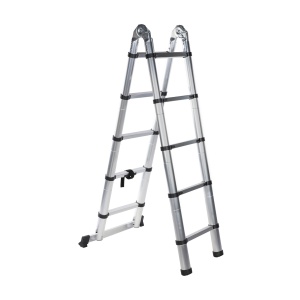 Detoolz double telescopic ladder, maximum height 3.2m, 10 steps, maximum weight 150 kg - Img 3