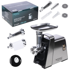 Masina tocat carne Detoolz, 1400 W, capacitate de productie 120 Kg/h, 3 site incluse, carcasa metalica - Img 3