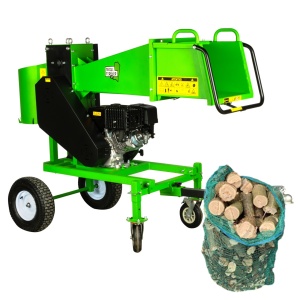 Micul Fermier branch shredder, 18 HP petrol engine, maximum cutting diameter Ø120 mm, with tow hook, for briquettes