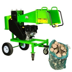 Tocator crengi Micul Fermier, motor benzina 18CP, diametru maxim de taiere Ø120mm, cu carlig de remorcare, pentru brichete - Img 1
