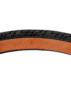 Bicycle tyre 28x1-5/8x1-3/8", ETRTO 37-622, model FIZER, black/brown, Street profile - Img 2