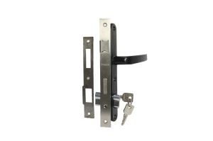 BLACK door lock with lock and saddles (yala) - Img 5