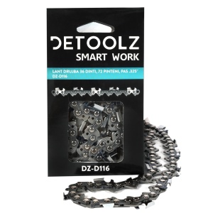 Chainsaw chain Detoolz, length 18'', pitch 0.325'', thickness 1.5mm, 72 spurs, 36 teeth, full chisel