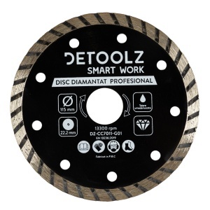 Detoolz 115x22.2mm turbo diamond blade, wet/dry cutting